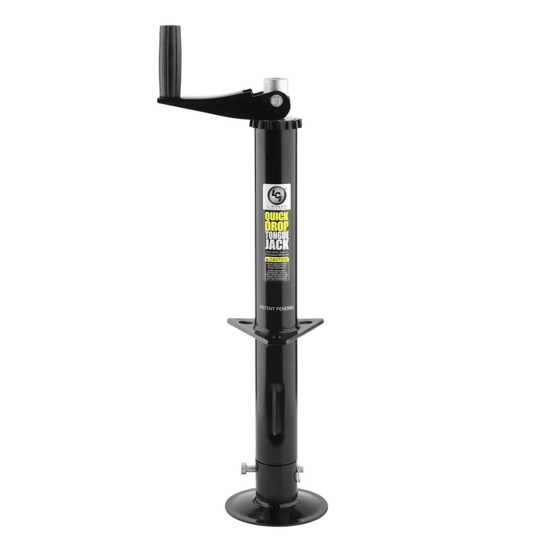 733926 – LIPPERT COMP Trailer Tongue Jack, Manual Hand Crank Or Power Drill Crank A-Frame Round Topwind Jack 2000 Pou...